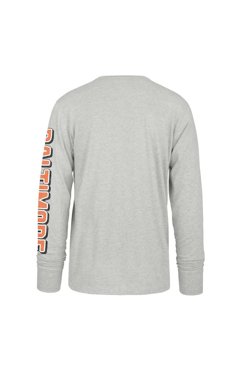 '47 Men's '47  Gray Baltimore Orioles Big & Tall Distressed Franklin Long Sleeve T-Shirt, Alternate, color, Gray