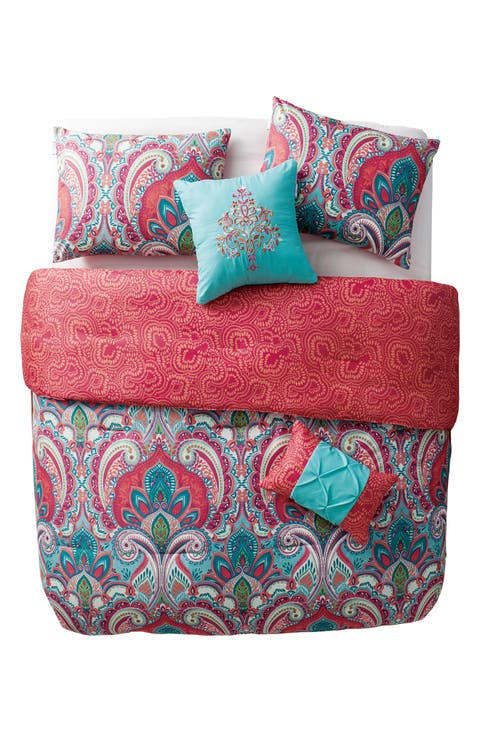 Damask Reversible Comforter Set - King