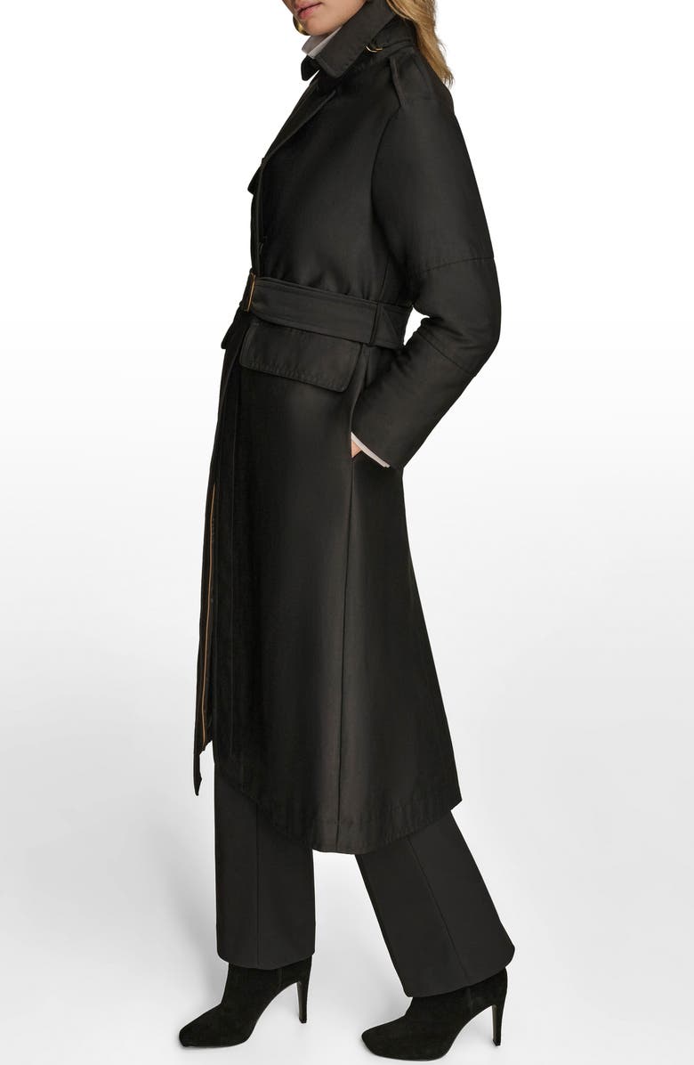 Donna Karan New York Safari Rain Coat, Alternate, color, Black