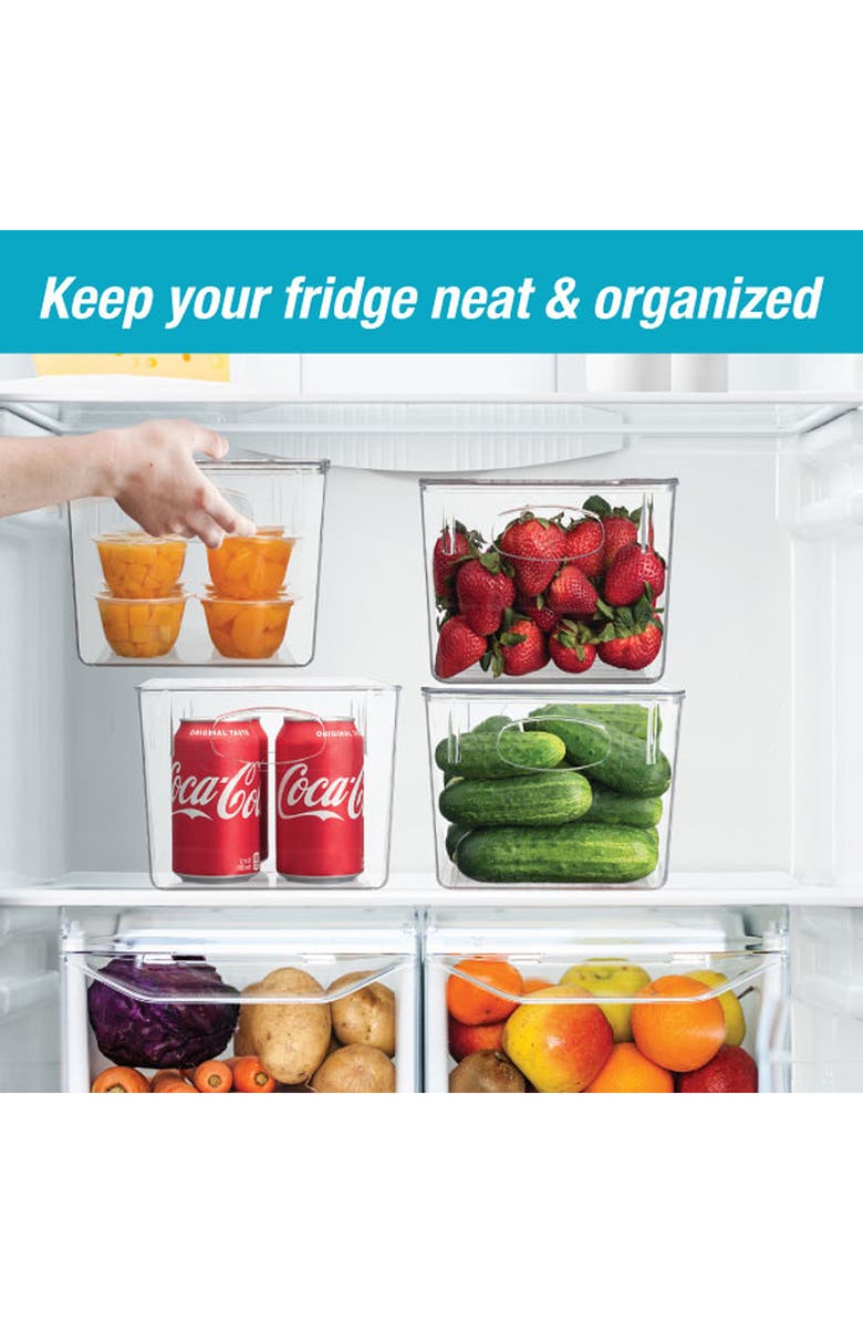 SORBUS Clear Fridge Bin - Set of 4, Alternate, color, Clear