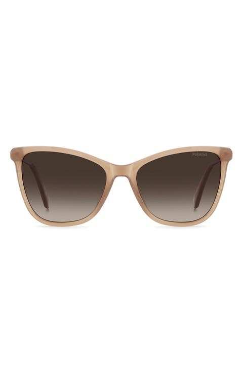 55mm Polarized Cat Eye Sunglasses