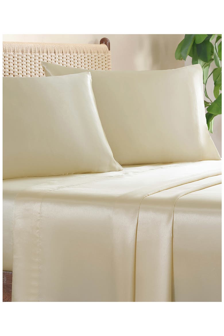 Silky Satin Sheet Set, Alternate, color, ANTIQUE GOLDEN HONEY