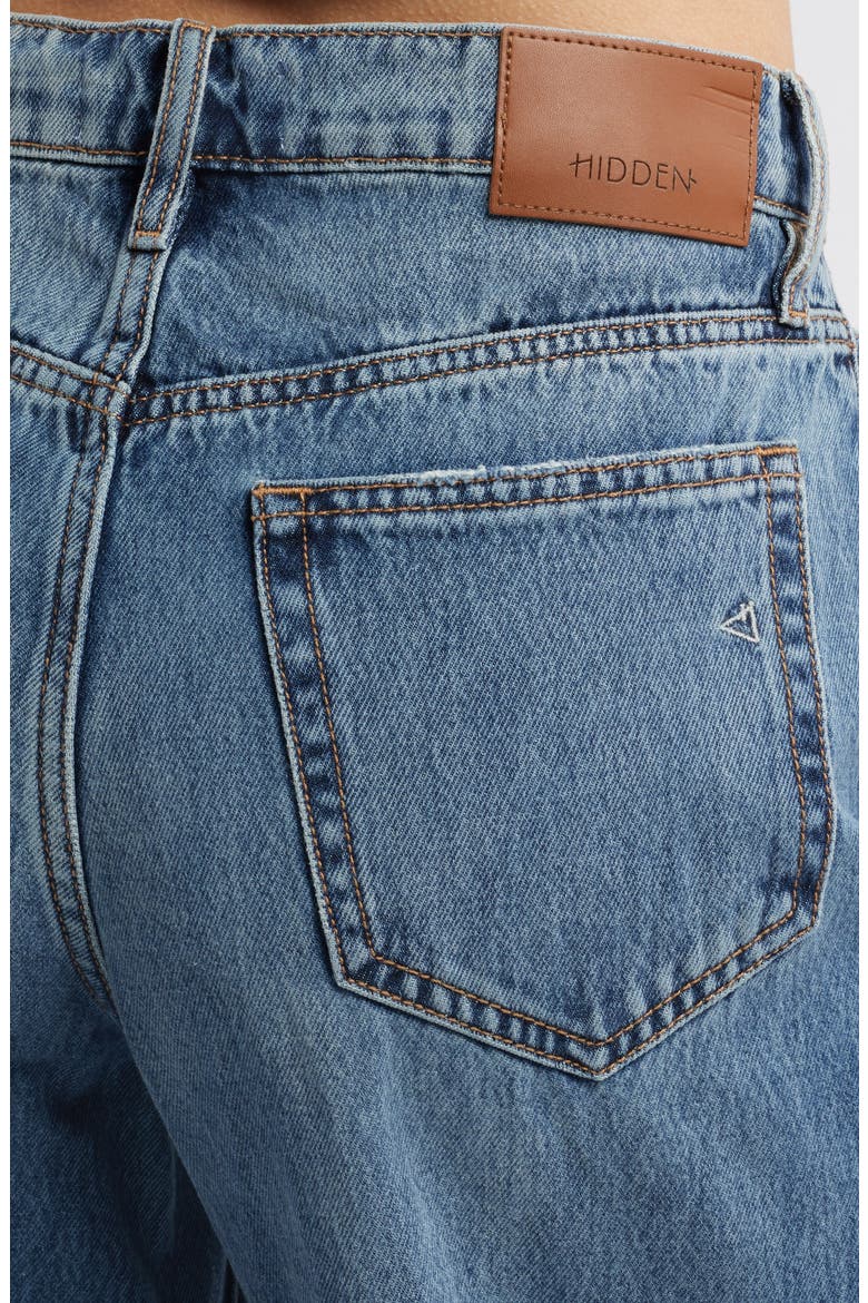 Classic High Waist Distressed Wide Leg Jeans, Alternate, color, MED WASH