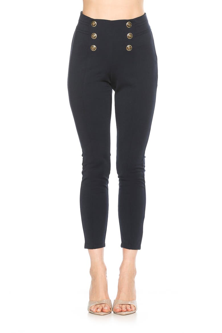 Freyja Classic High Waist Ponte Leggings, Main, color, NAVY
