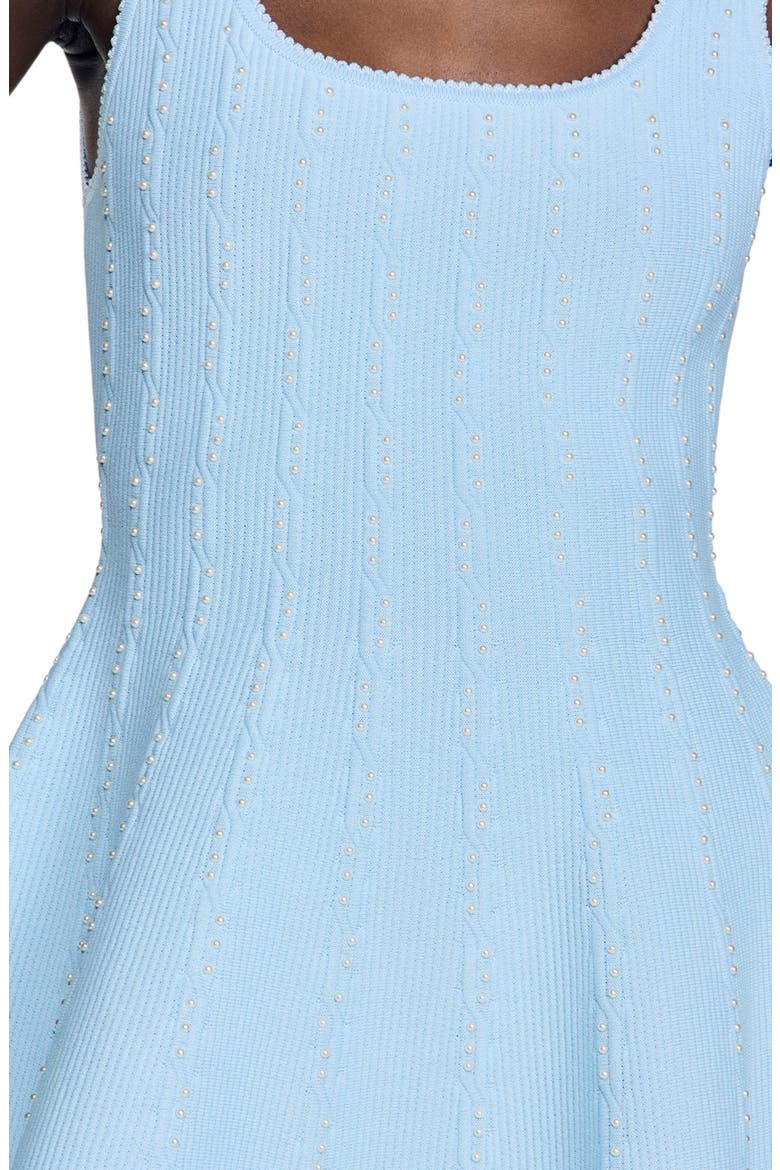 Beaded Knit Short Dress, Alternate, color, Sky blue