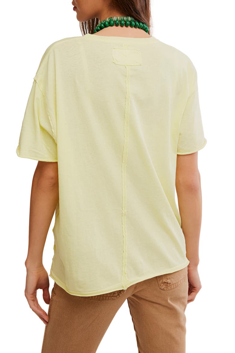We The Free Nina Crewneck Cotton T-Shirt, Alternate, color, LEMON WATER