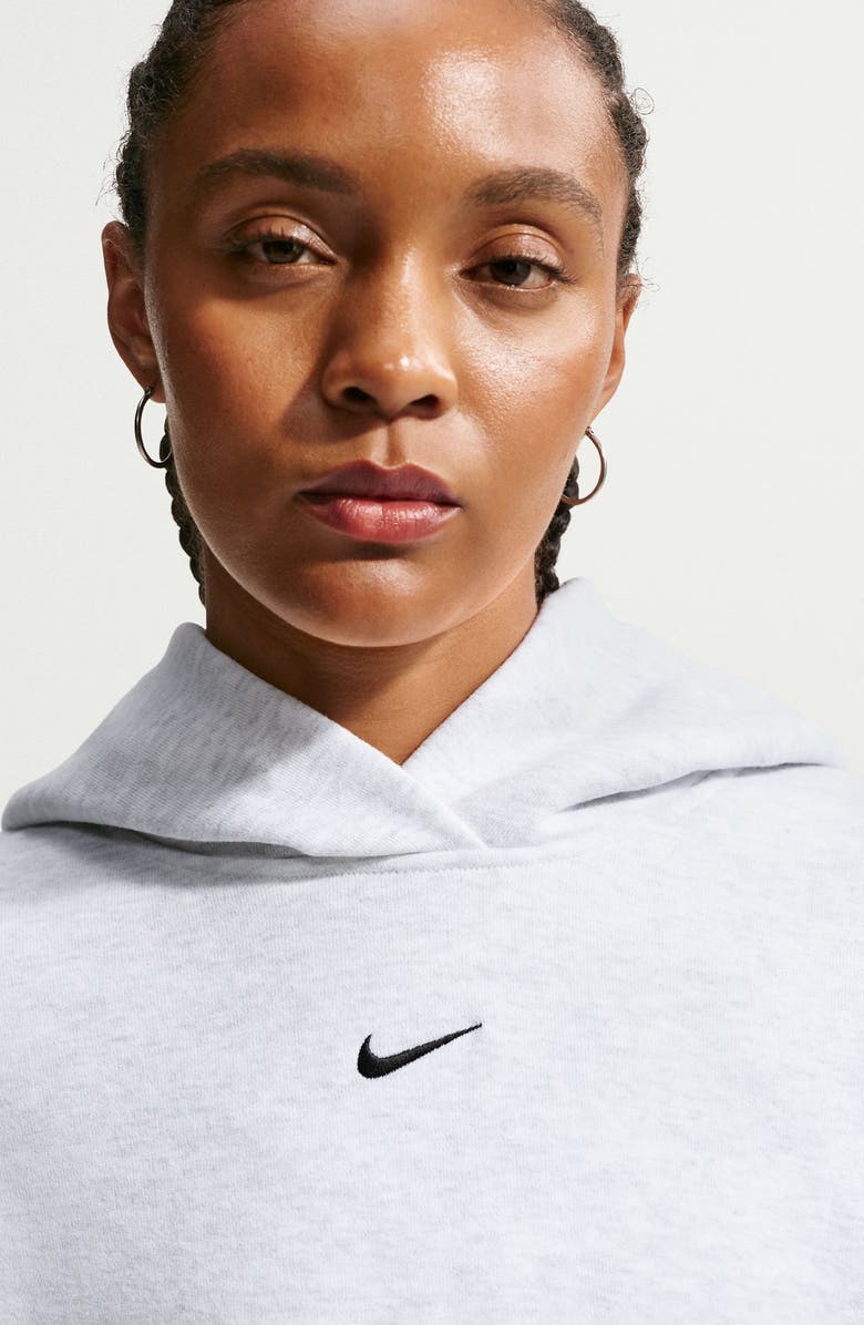 Nike Oversized Pullover Hoodie, Alternate, color, Heather Grey/ Black