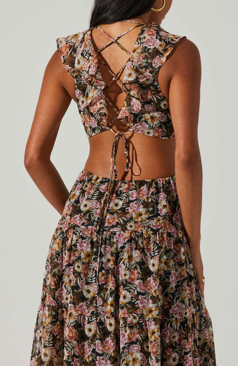 ASTR the Label Floral Print Cutout Dress, Alternate, color, 