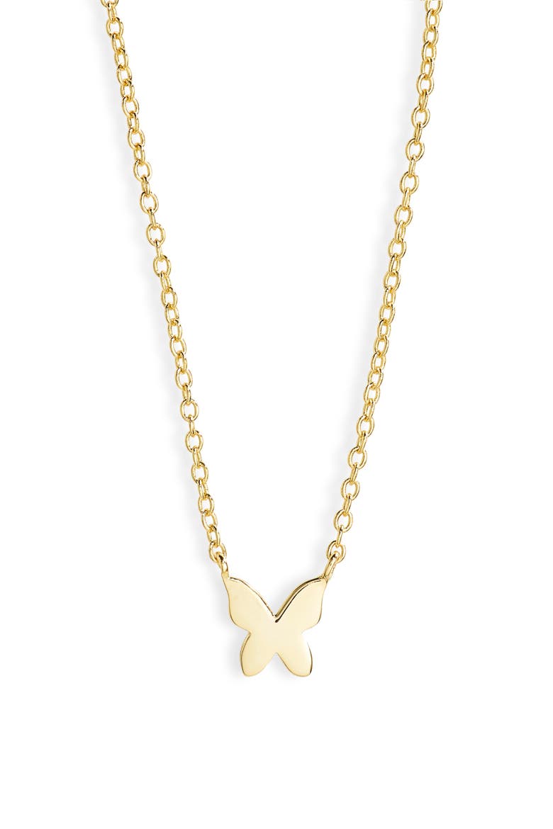 Butterfly Pendant Necklace, Main, color, GOLD