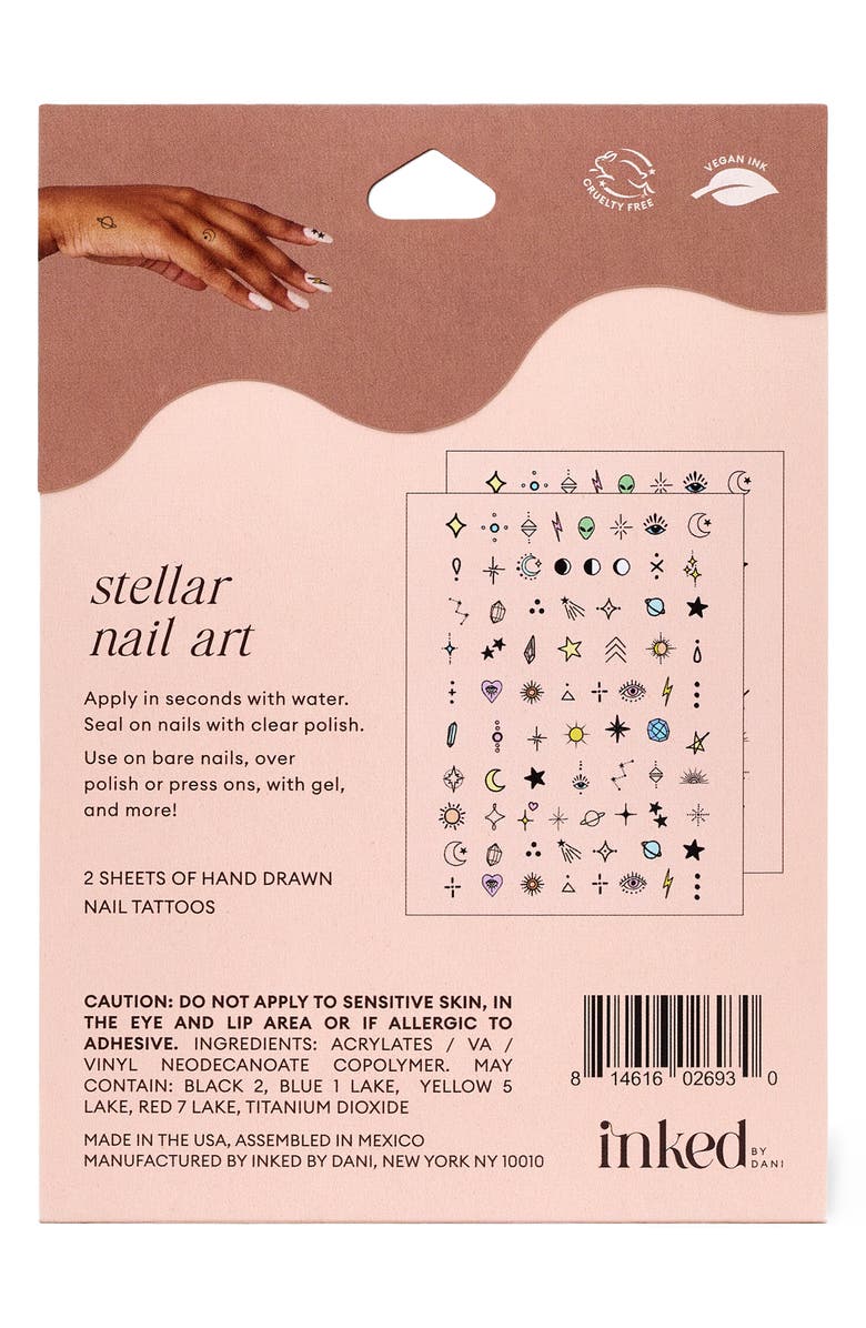INKED by Dani Stellar Nail Art Temporary Tattoos, Alternate, color, Multi