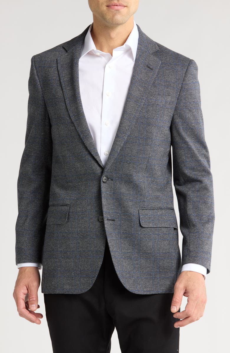 Brooks Brothers Classic Fit Plaid Knit Sport Coat, Main, color, 