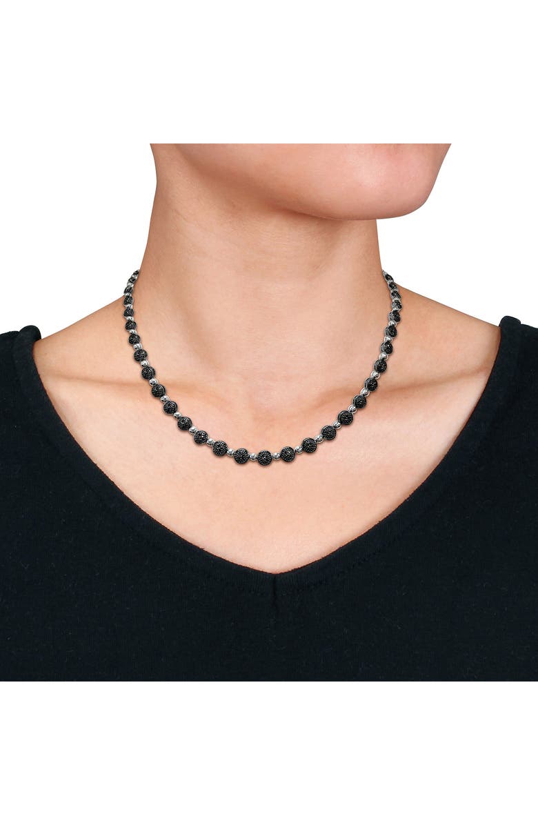 DELMAR Black Diamond Disc Necklace - 0.50 ctw, Alternate, color, Black