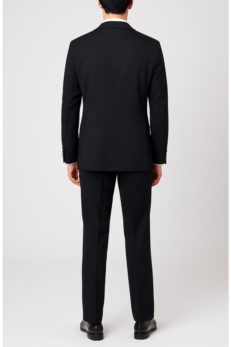 Black Trim Fit Mélange Suit, Alternate, color, BLACK