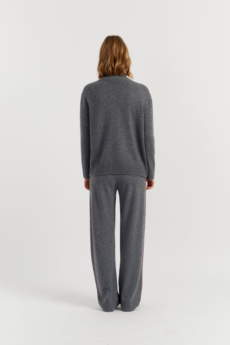 Wool-Cashmere Snoopy Embroidered Cardigan, Alternate, color, Grey