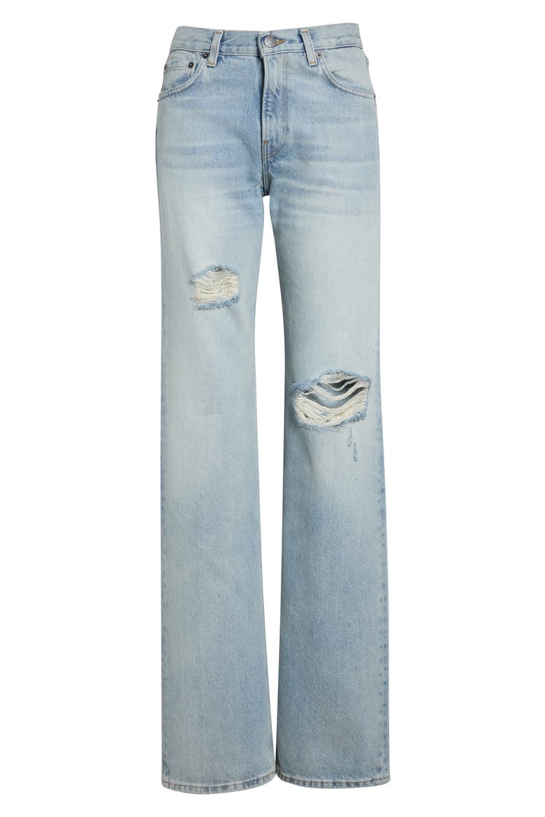 Star Ripped High Waist Wide Leg Jeans, Main, color, MARFA BLUE