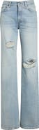 Haikure Star Ripped High Waist Wide Leg Jeans