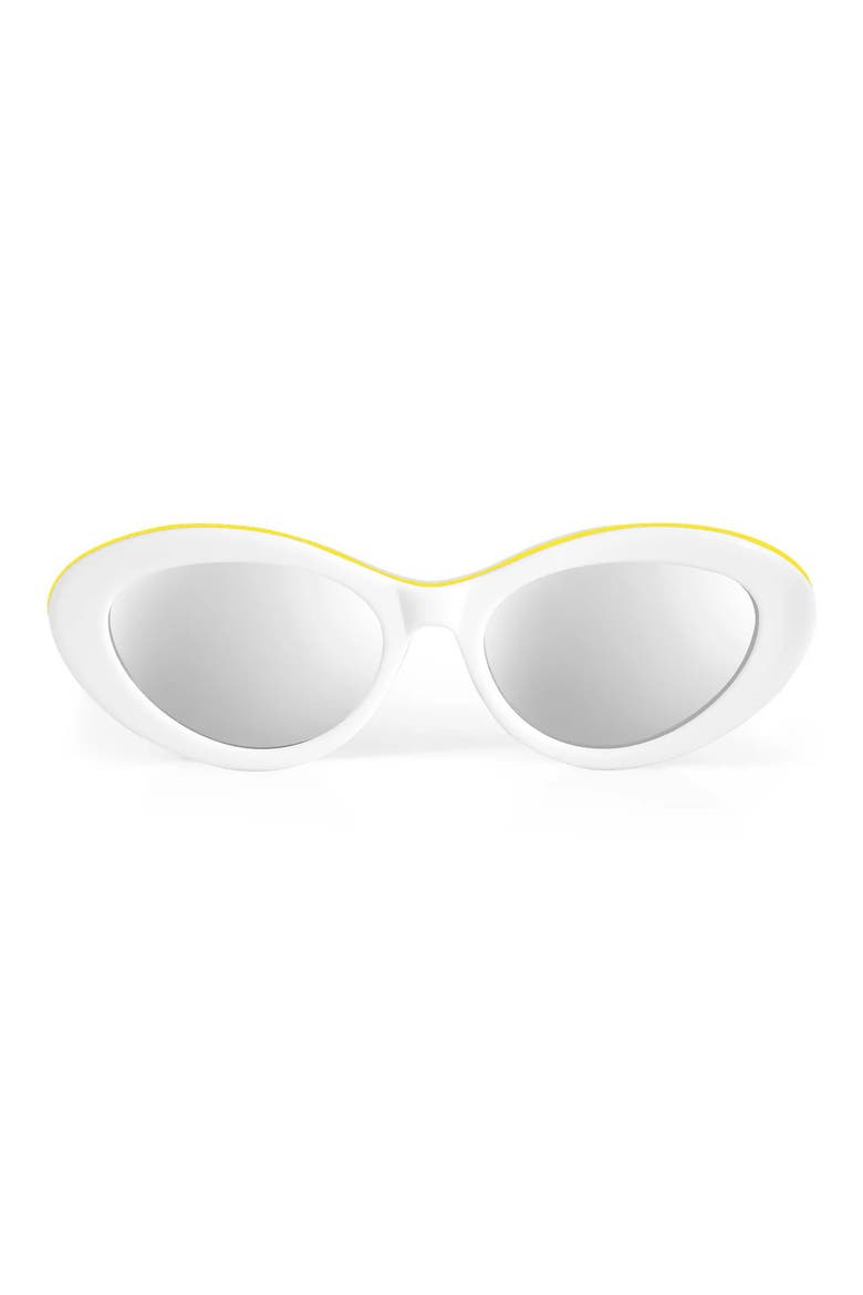 54mm Glinda Polarized Cat Eye Sunglasses, Main, color, WHITE/ YELLOW