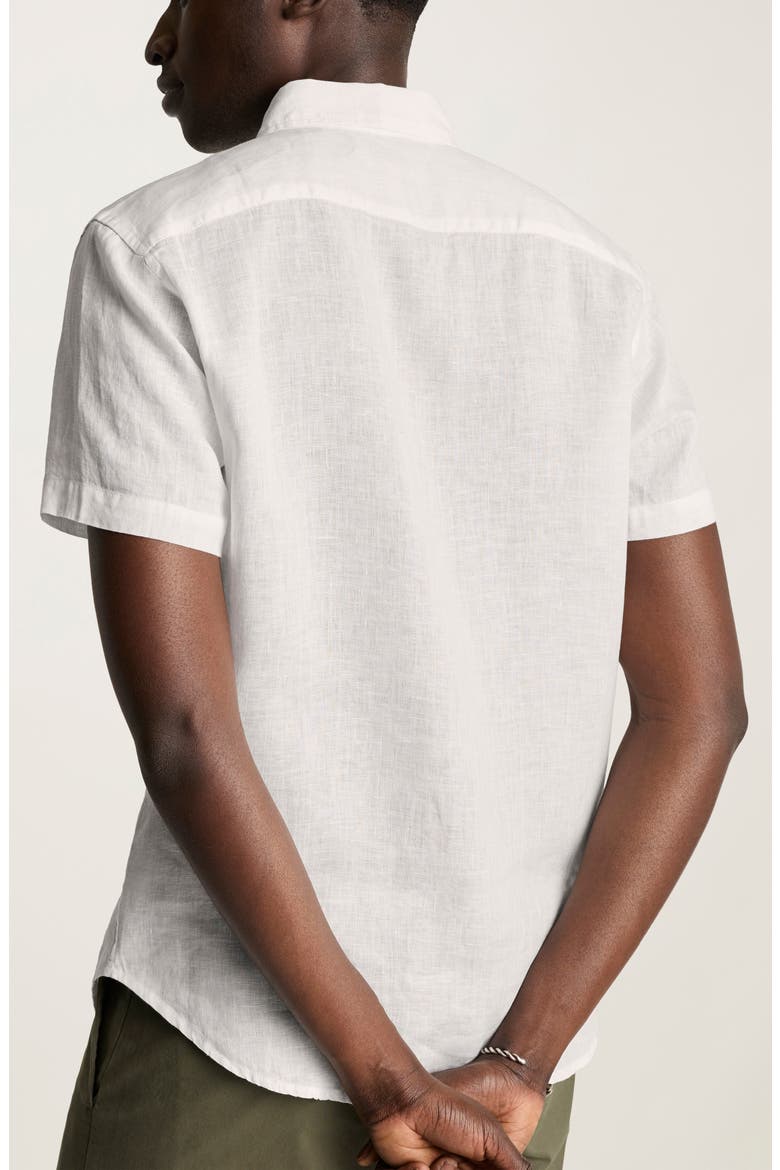 Riviera Linen Short Sleeve Shirt, Alternate, color, WHITE PEARL
