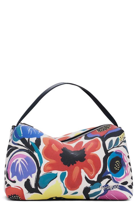 Floral Cotton Canvas Handbag
