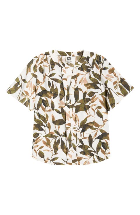 Print Flutter Sleeve Top (Petite)