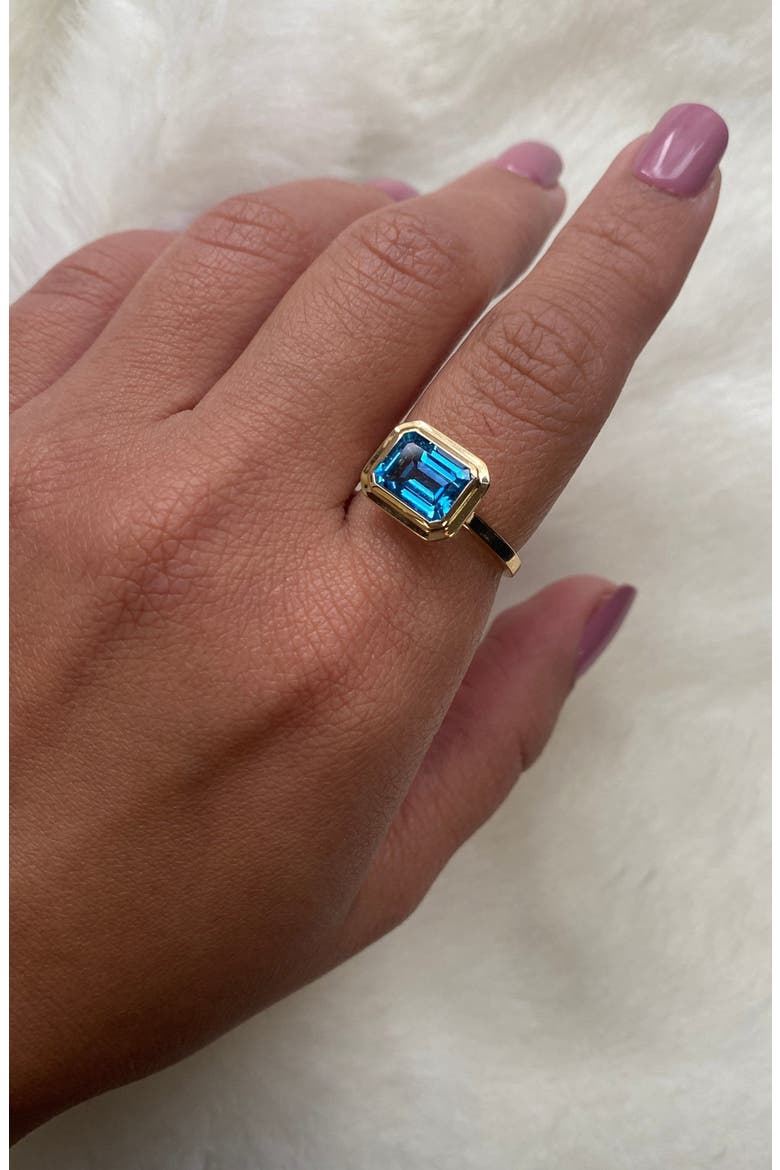 Manhattan Emerald Cut Ring, Alternate, color, TOPAZ