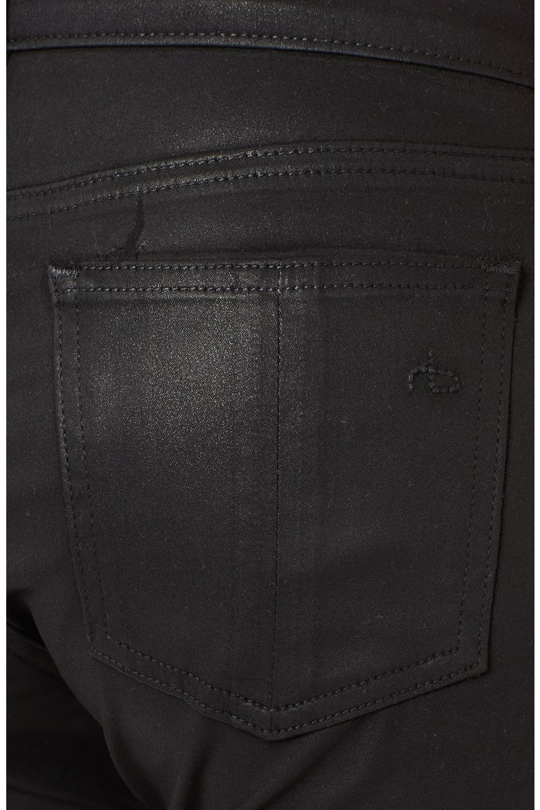 Coated Ankle Zip Skinny Jeans, Alternate, color, COATED BLACK