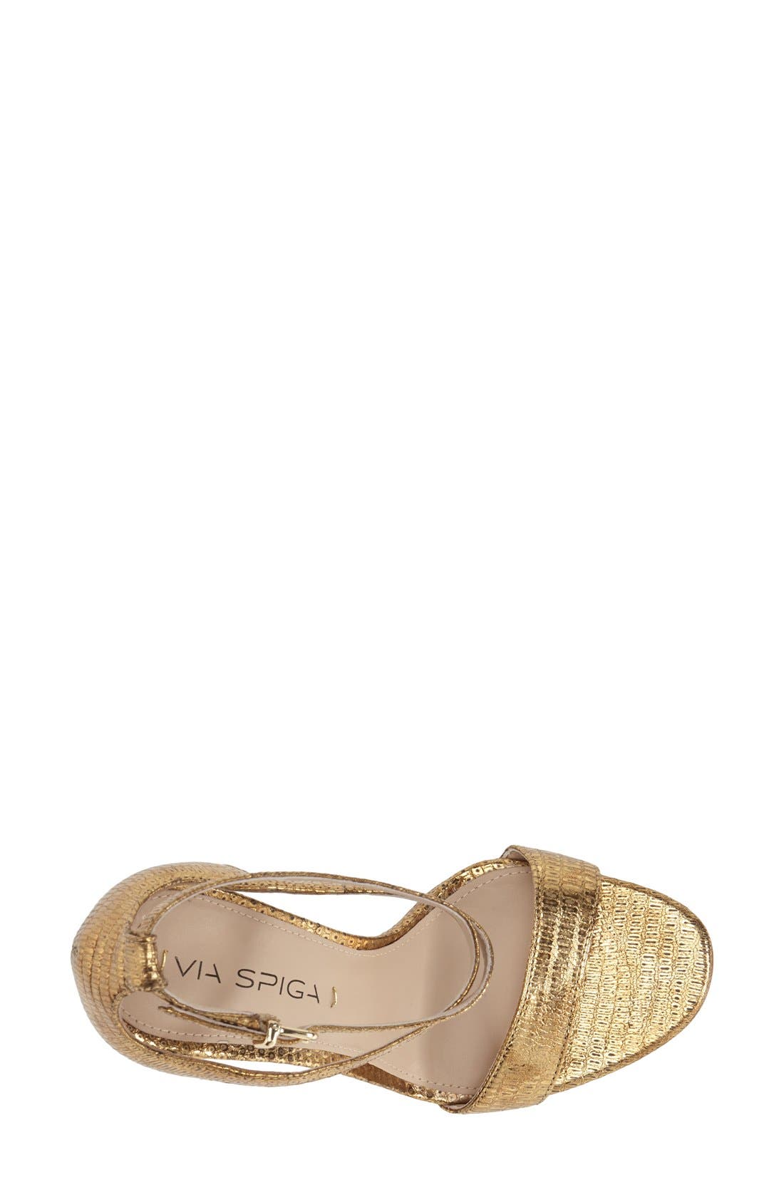 'Tiara' Sandal, Alternate, color, GOLD LIZARD