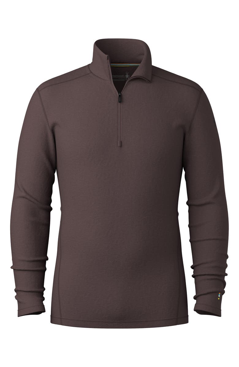 Smartwool Classic Thermal Merino Base Layer Quarter Zip Pullover, Alternate, color, Mink Heather