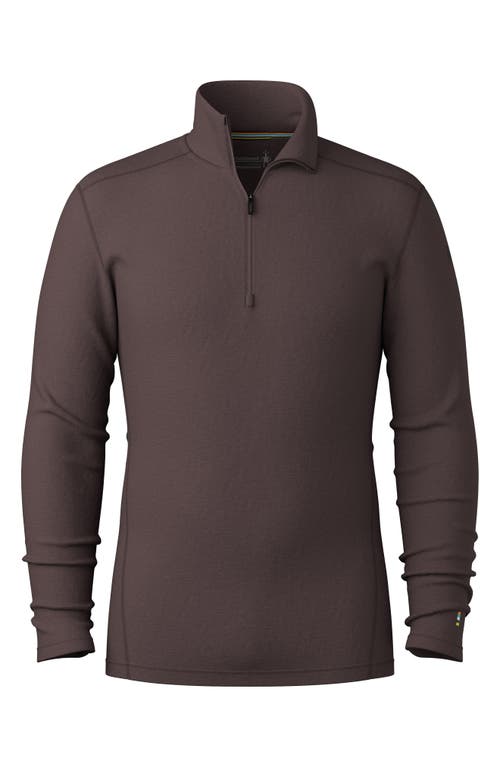 Smartwool Classic Thermal Merino Base Layer Quarter Zip Pullover In Brown