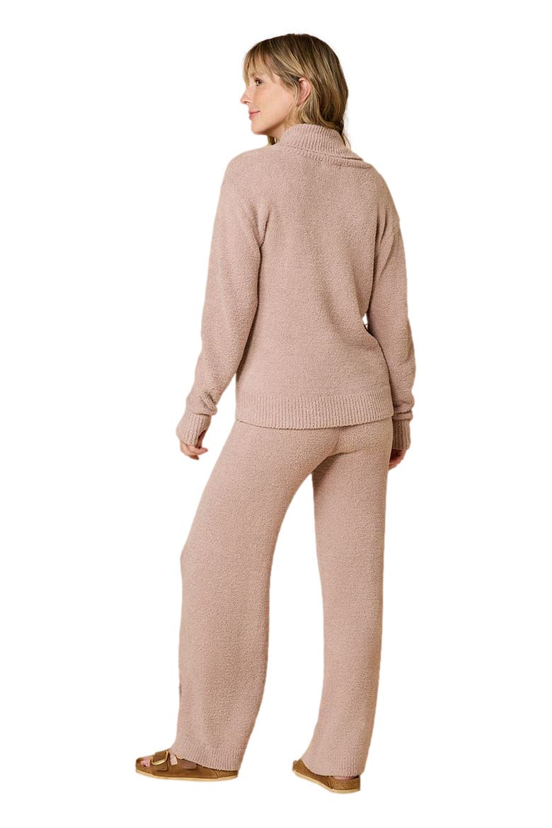 Ultra-Marshmallow Shawl Collar with Pintuck Pant, Alternate, color, Coco