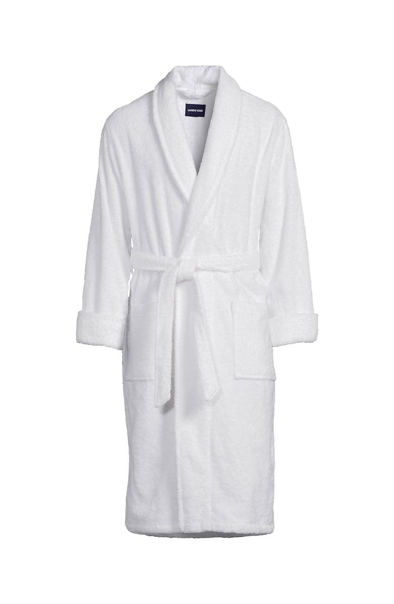 Lands
 End Calf Length Turkish Terry Robe, Alternate, color, White