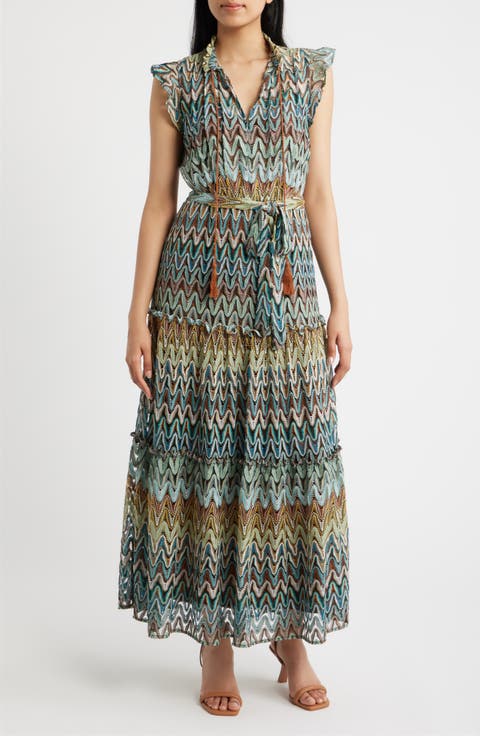 Zigzag Sleeveless Maxi Dress