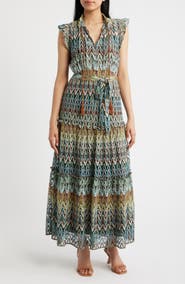 Julia Jordan Zigzag Sleeveless Maxi Dress