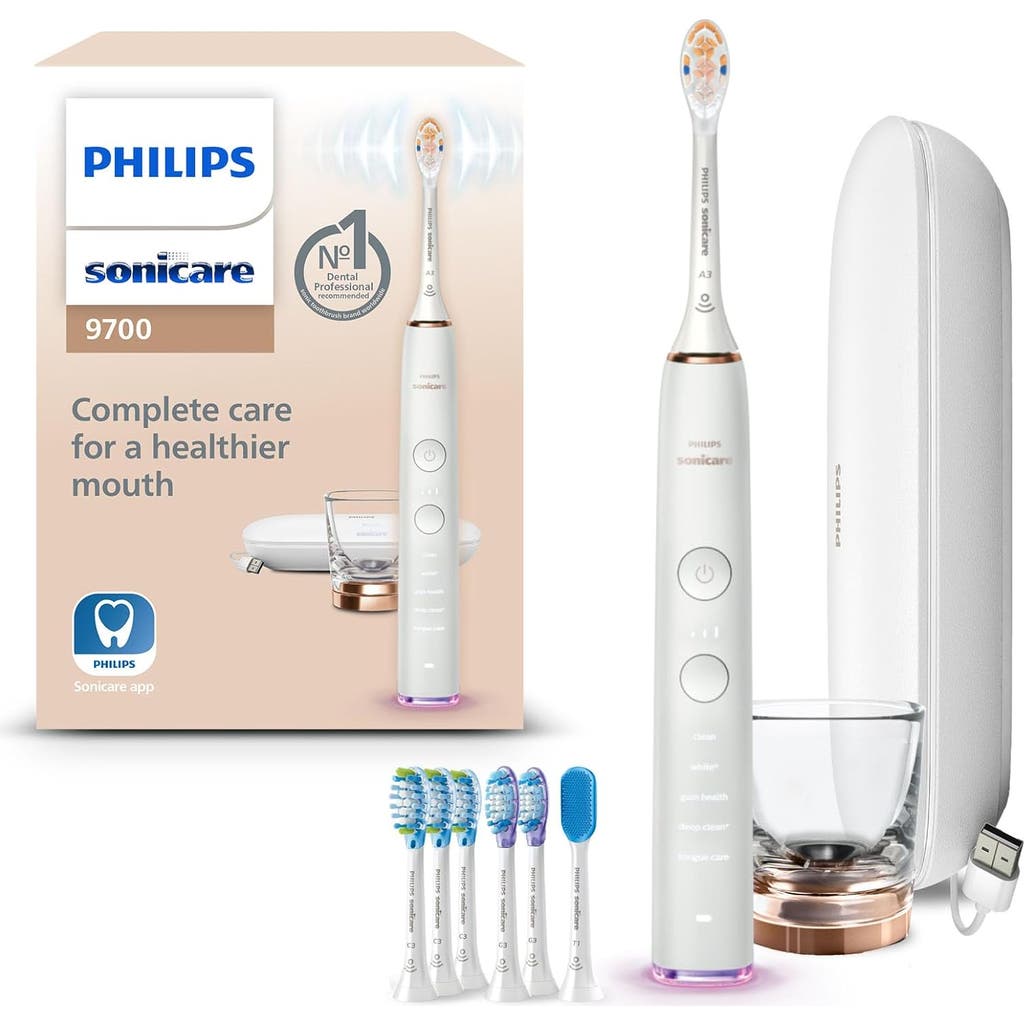 Philips Sonicare Diamondclean Smart 9700 Electric Toothbrush Rosegold In White