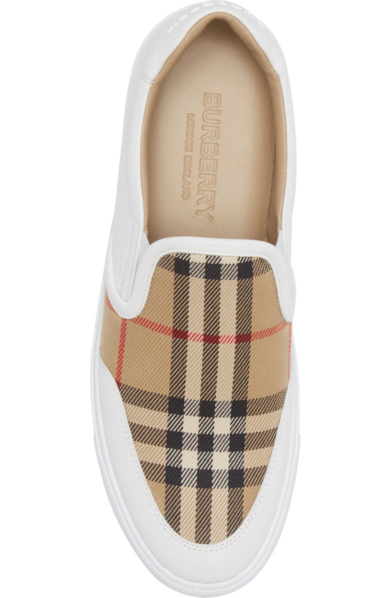 Burberry New Salmond Check Slip-On Sneaker, Alternate, color,