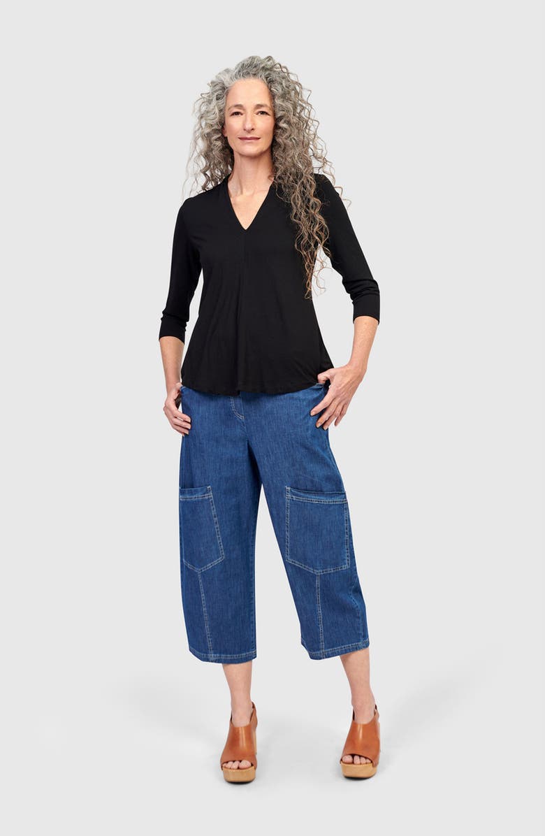 Alembika Essential V-neck Top, Alternate, color, Black