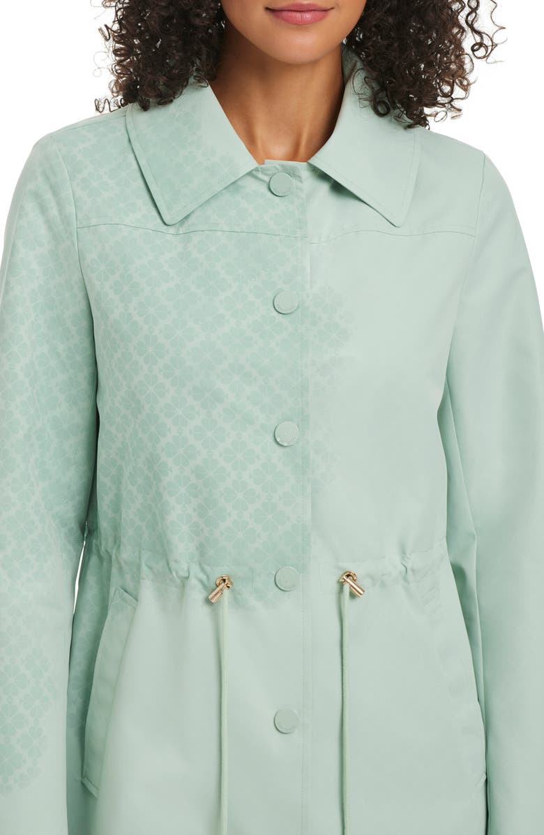 Kate Spade New York Magic Print Hooded Rain Jacket, Alternate, color, Frosted Aqua