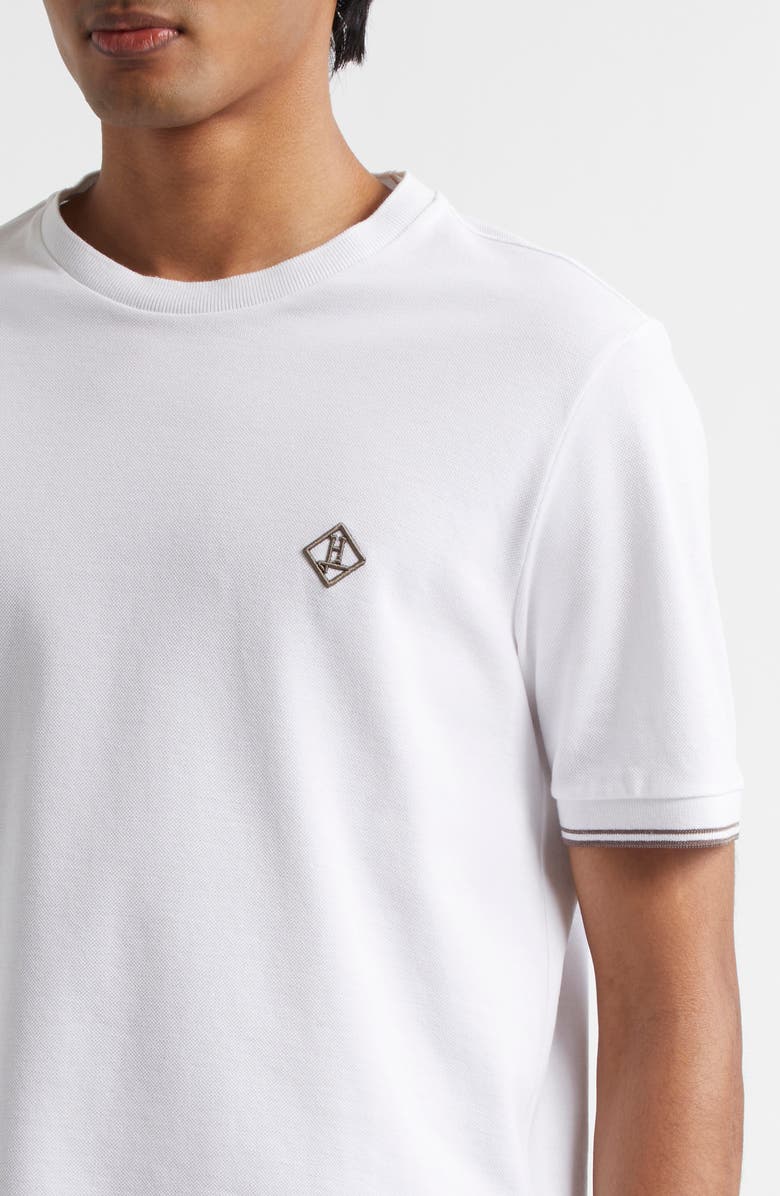 Herno Tipped Logo Embroidered Cotton Piqué T-Shirt, Alternate, color, 