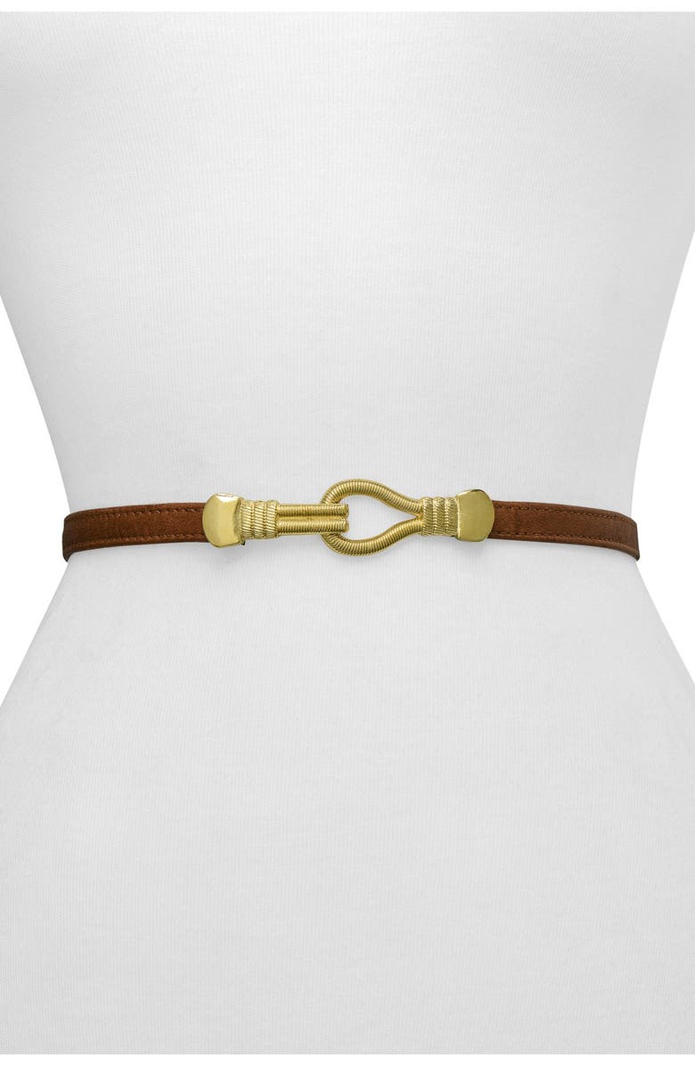 Raina Sara Hook Belt, Main, color, Cognac