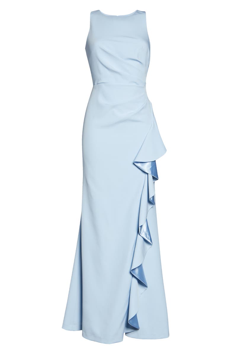Vince Camuto Ruffle Slit Trumpet Gown, Alternate, color, 