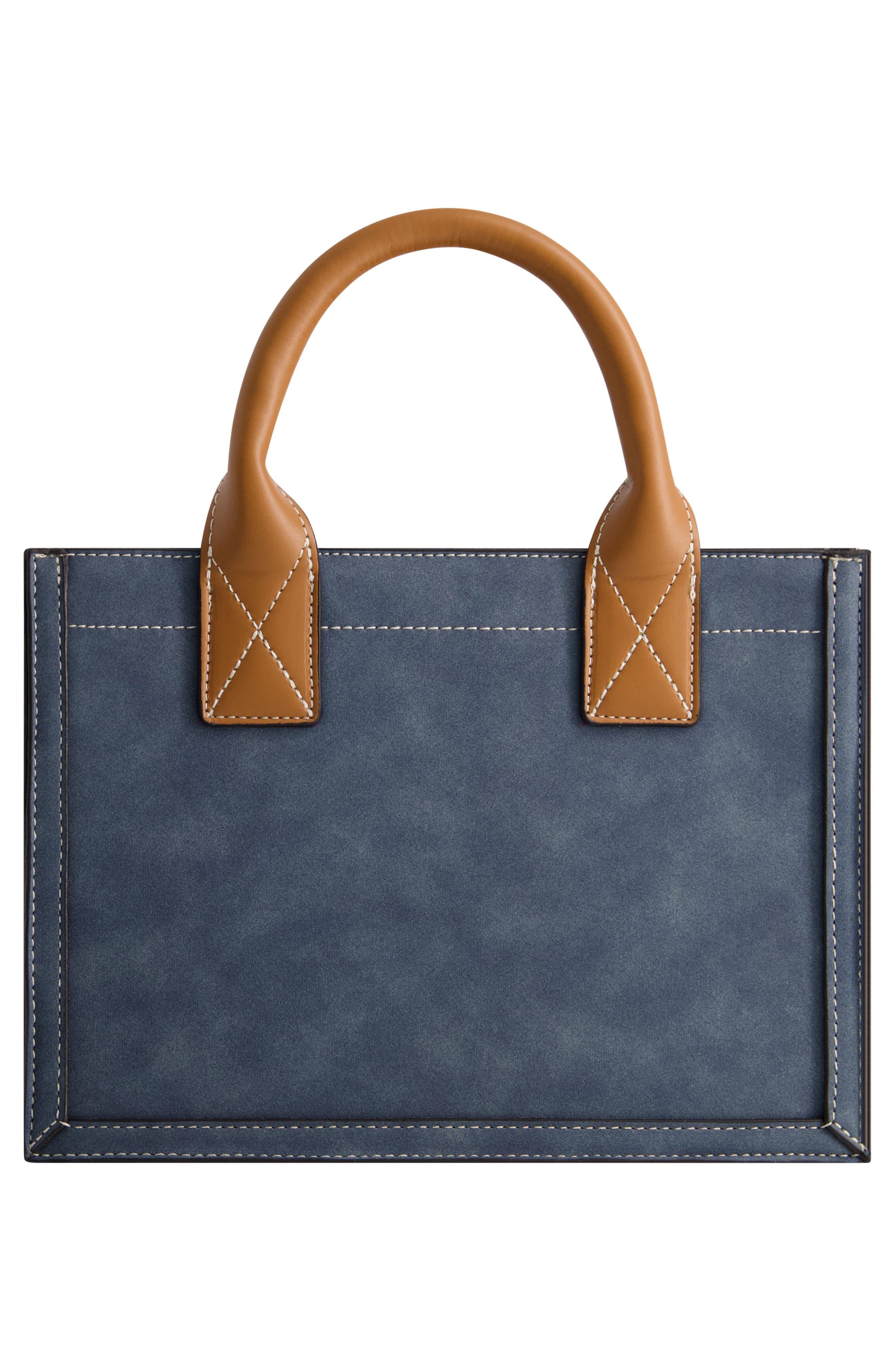 Modern Edge Suede Tote, Alternate, color, BLUE