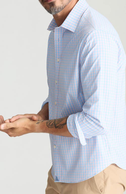Untuckit Benson Check Performance Button-up Shirt In Pink