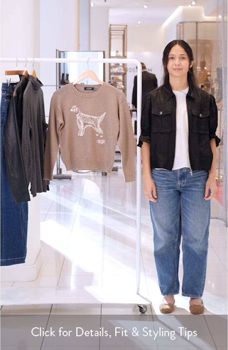 Intarsia English Setter Cotton Sweater, sales video thumbnail