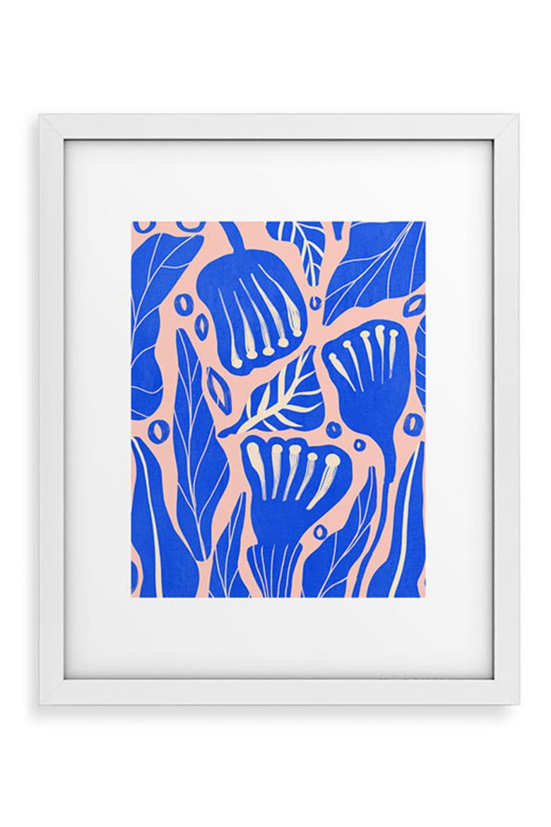 'Abstract Floral' by Viviana Gonzalez Framed Wall Art, Main, color, BLUE