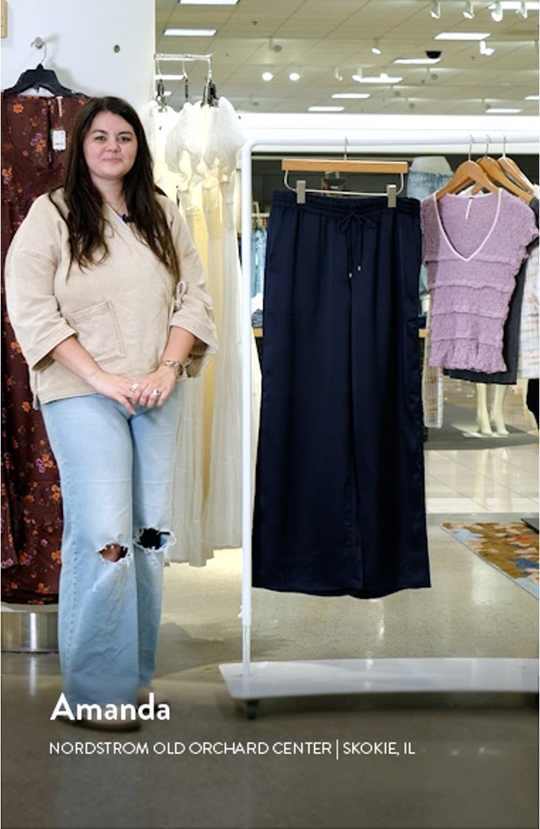 Satin Charmeuse Wide Leg Pants, sales video thumbnail