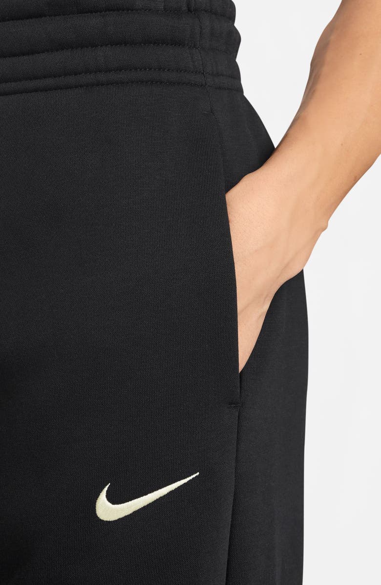 Nike Sportswear Phoenix High Waist Wide Leg Sweatpants, Alternate, color, Black/Sail