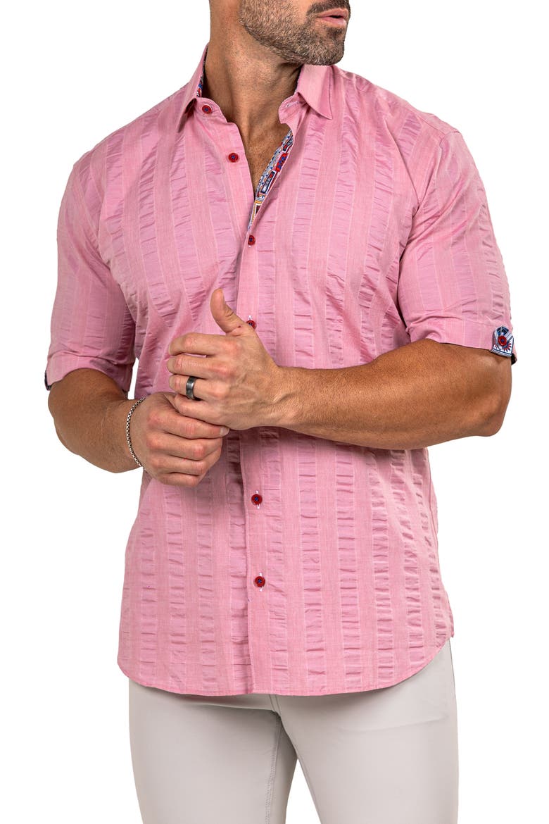 Galileo Marthy Short Sleeve Button-Up Shirt, Alternate, color, PINK