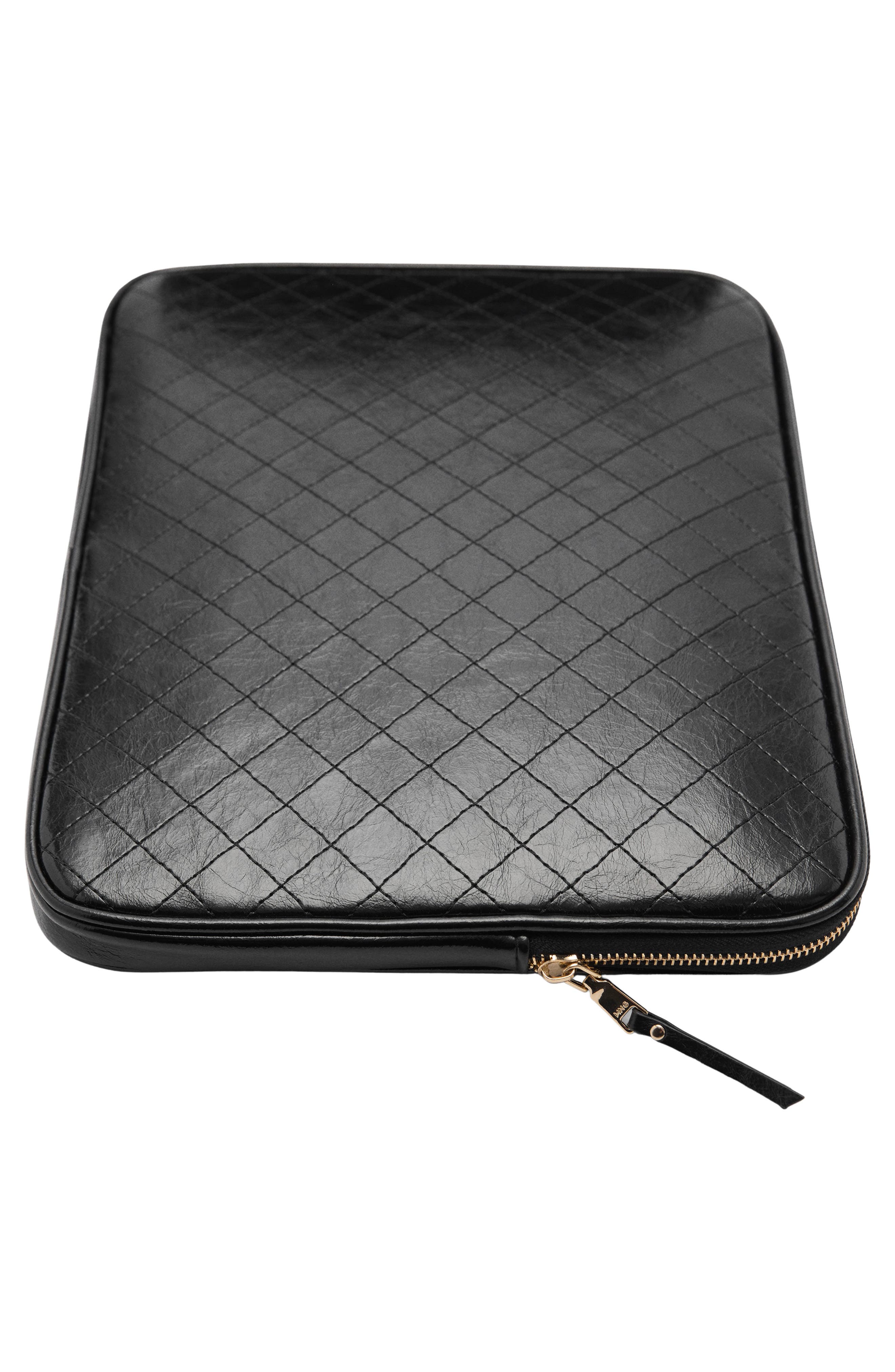 MANGO Diamond Stitch Faux Leather Laptop Case, Alternate, color, 