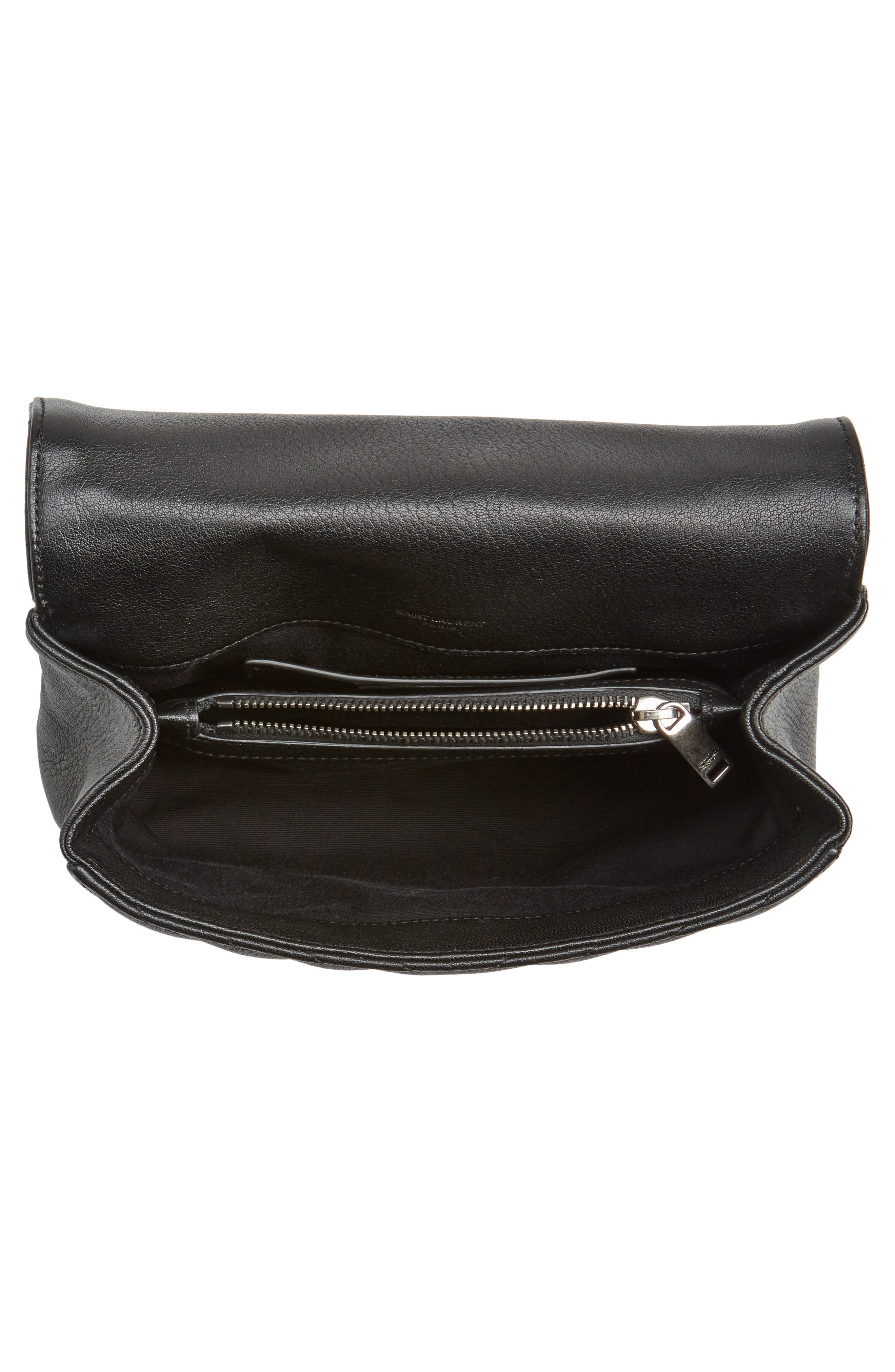 Medium College Quilted Leather Shoulder Bag, Alternate, color, NOIR