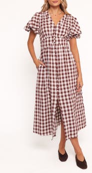 Petal & Pup Robinson Check Midi Dress